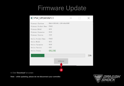 Image showing how to update your DragonShock Mizar