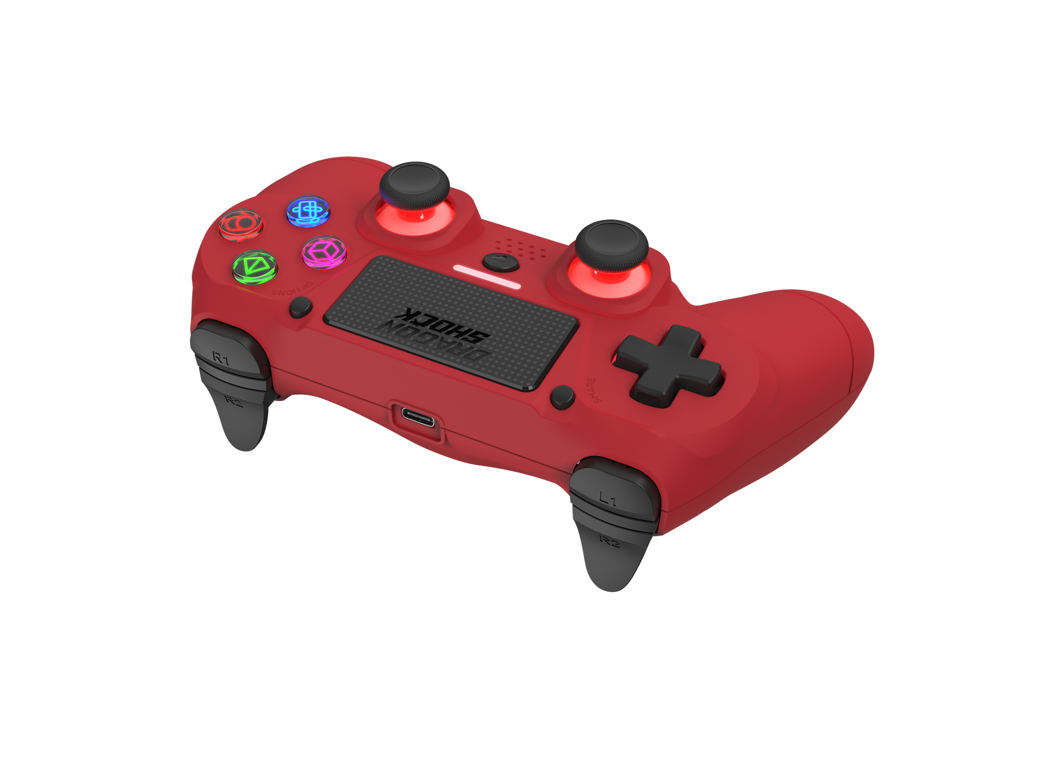 Picture showing the DragonShock Mizar red from the top