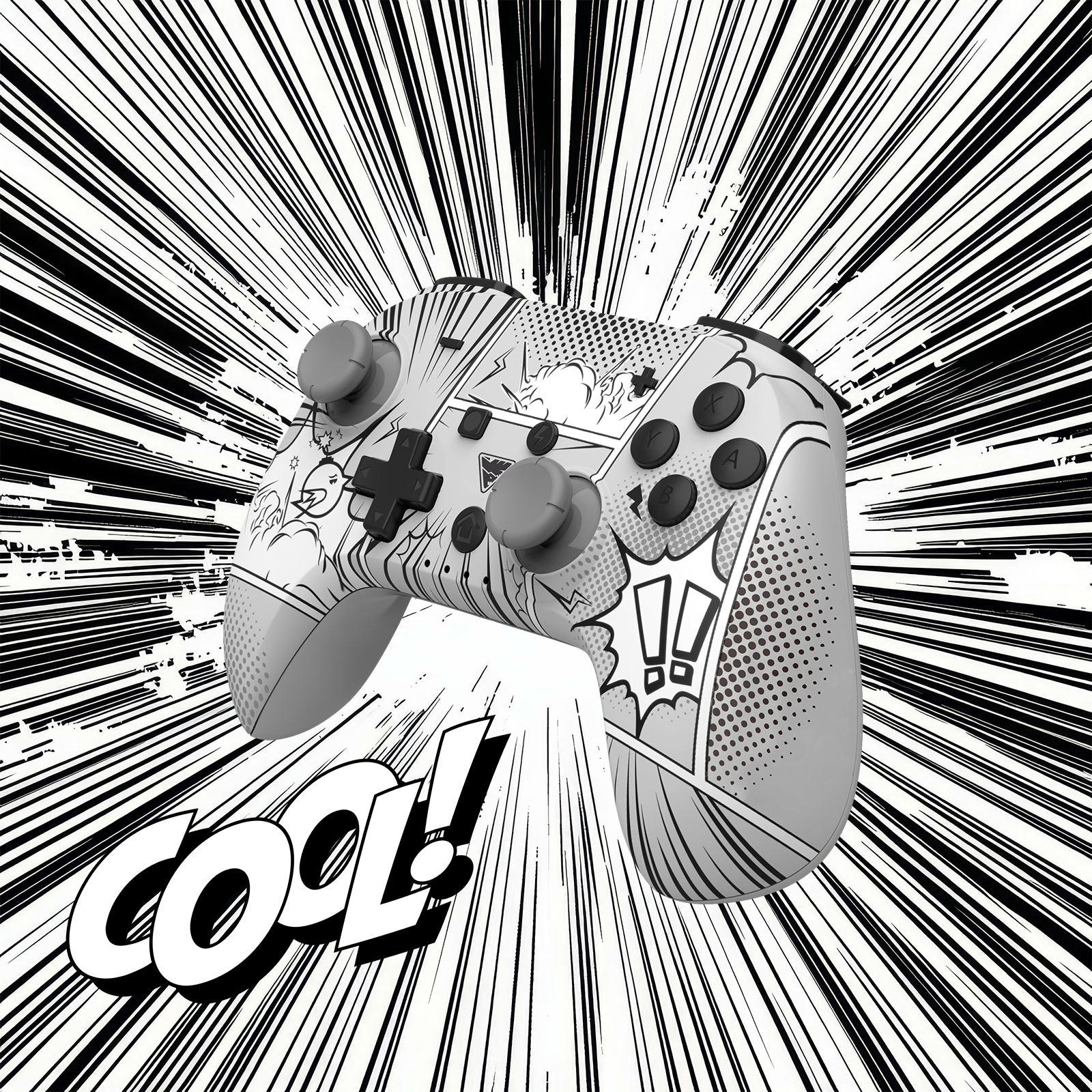 Image of a DragonShock Poptop Manga with a manga-style explosion in the background