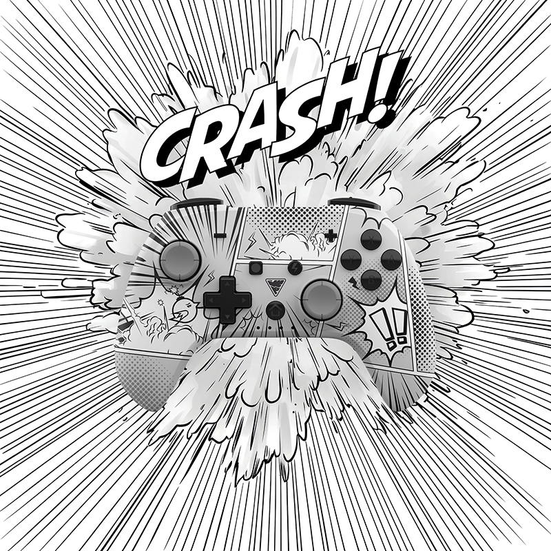 Image of a DragonShock Poptop Manga with a manga-style explosion in the background