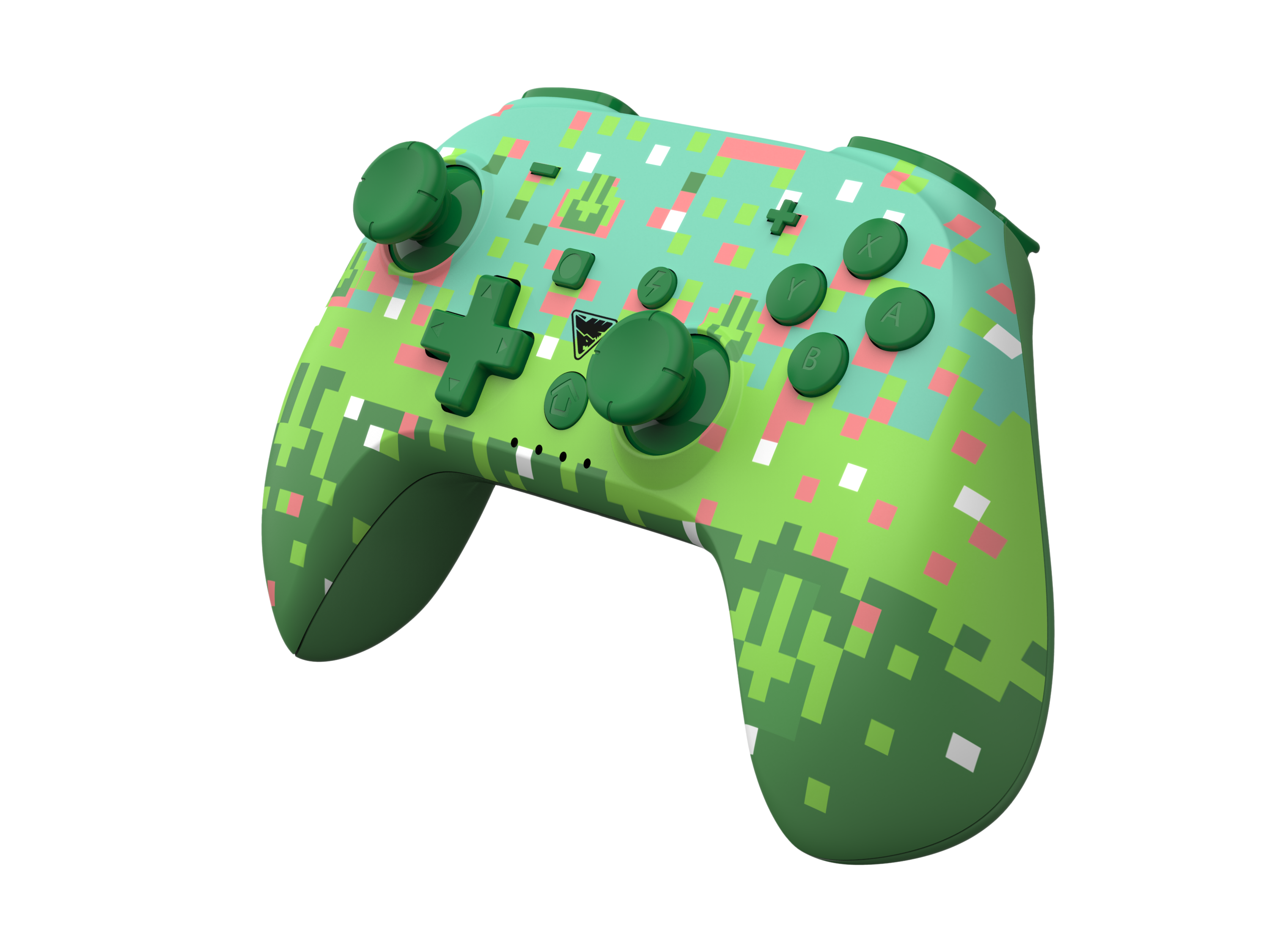 Picture showing the DragonShock PopTop green cube from the front side