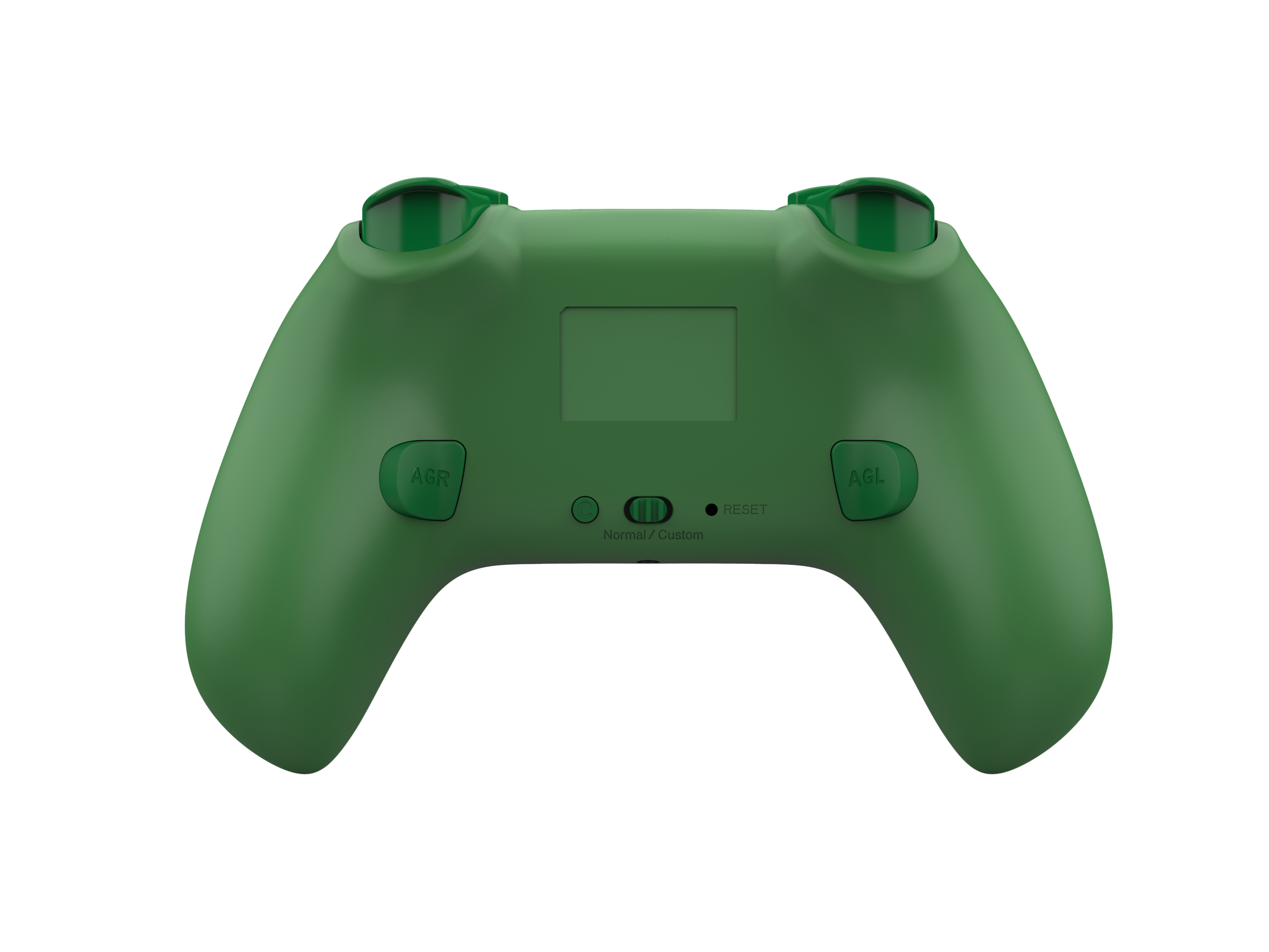 Picture showing the DragonShock PopTop green cube from the back