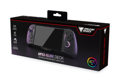 Picture showing the packaging of the DragonShock Apex-Glide Deck from the front