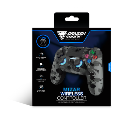 Picture showing the packaging of the DragonShock Mizar grey camo from the front