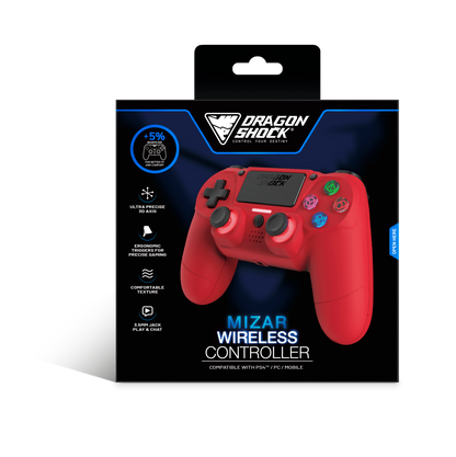 Picture showing the packaging of the DragonShock Mizar red from the front