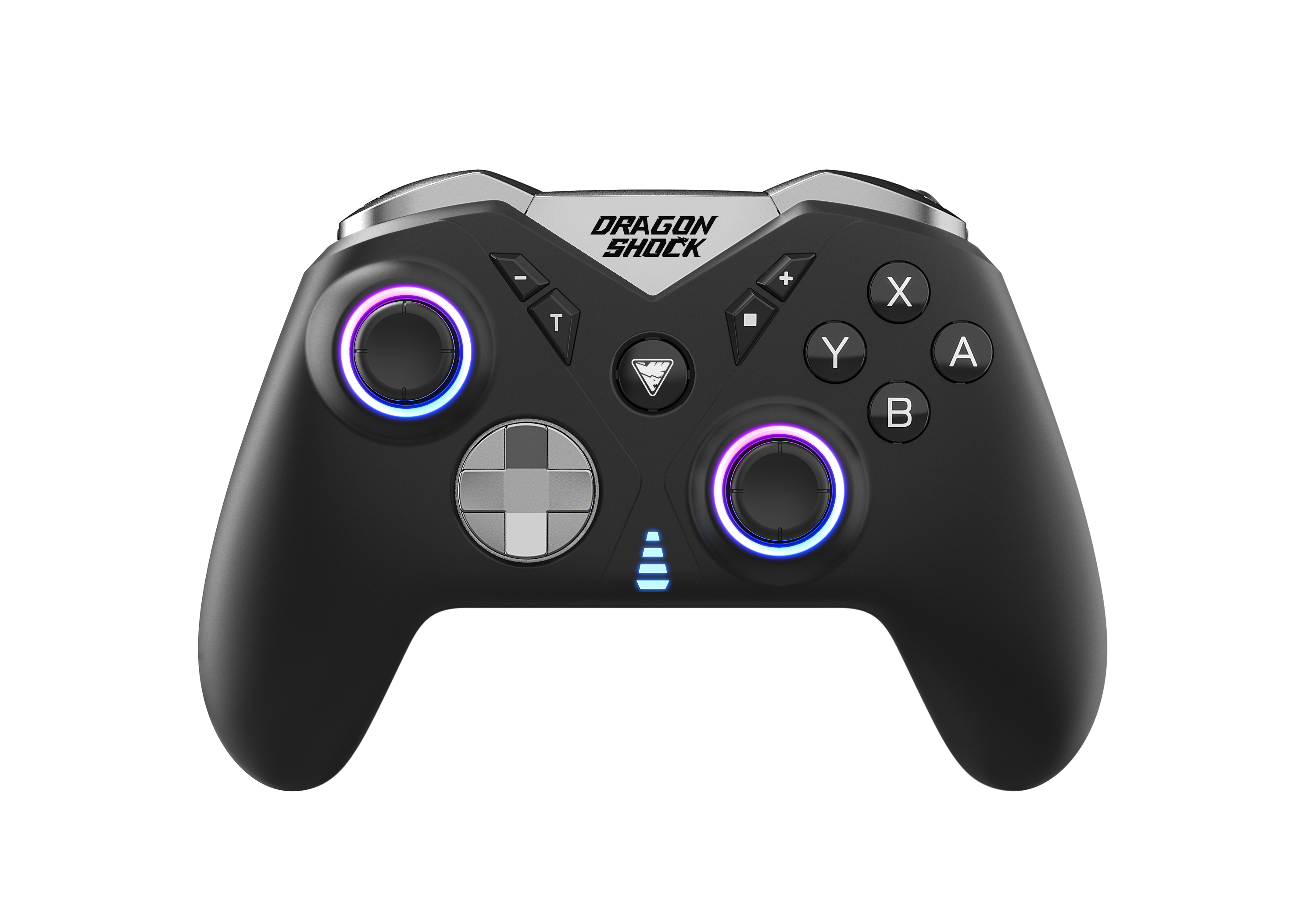 Picture showing the DragonShock Nebula pro black from the front 
