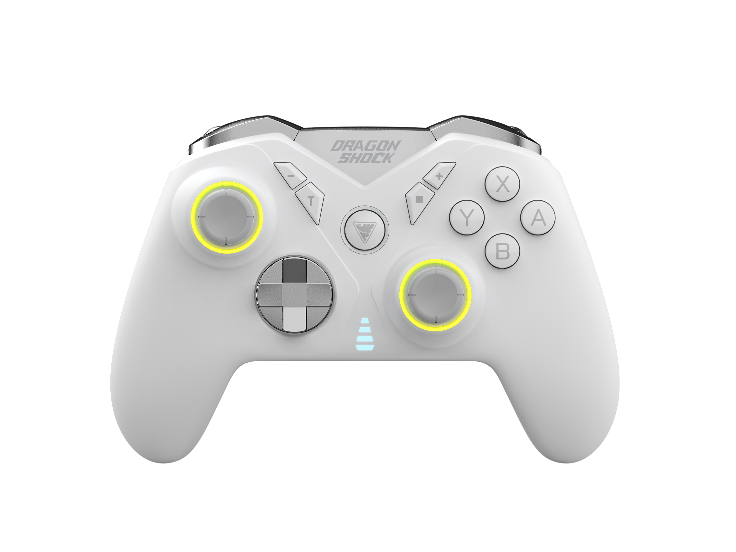 Picture showing the DragonShock Nebula pro white from the front 
