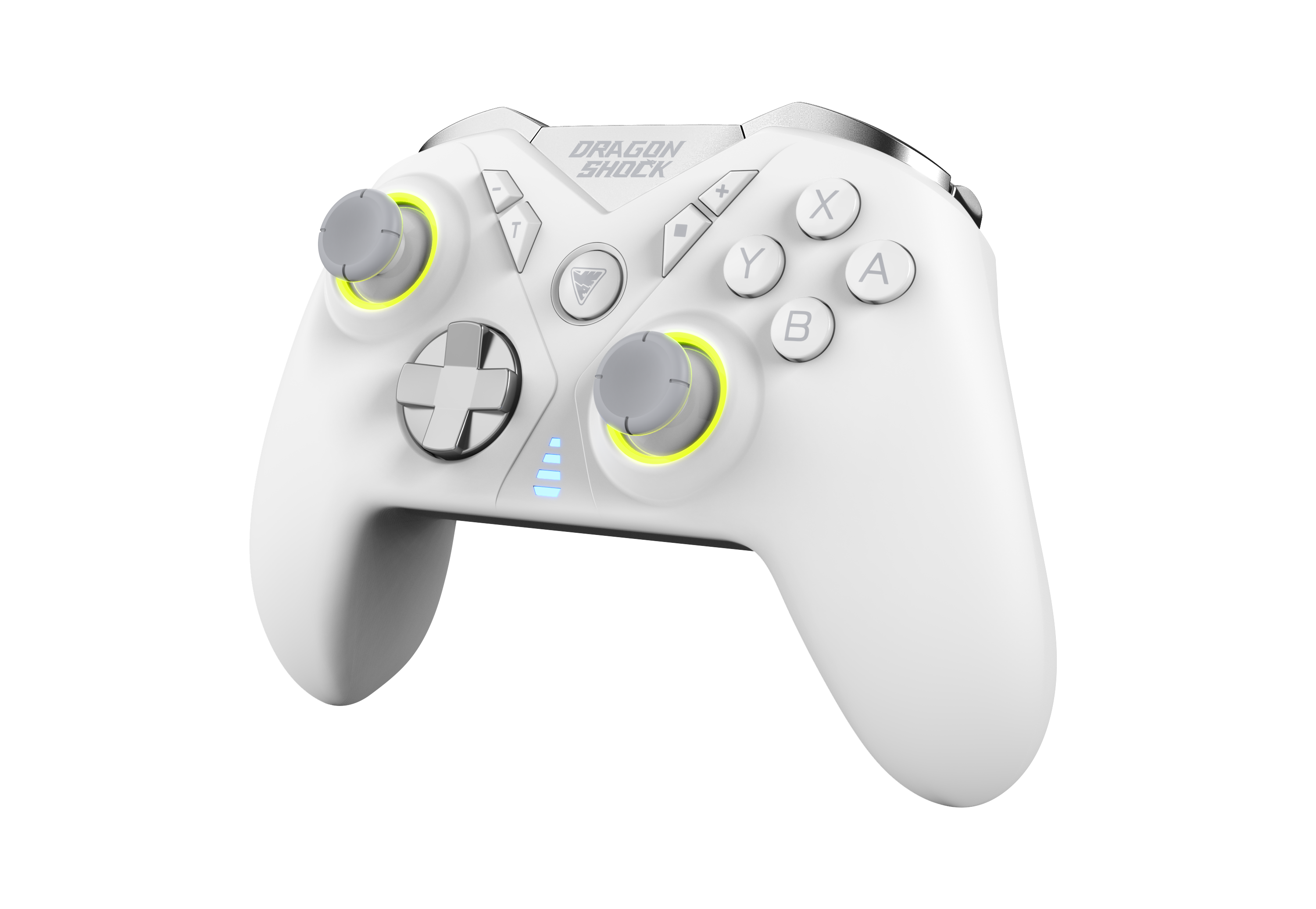 Picture showing the DragonShock Nebula pro white from the front side