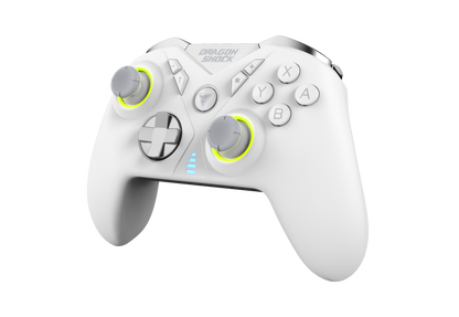 Picture showing the DragonShock Nebula pro white from the front side