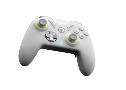 Picture showing the DragonShock Nebula pro white from the bottom side
