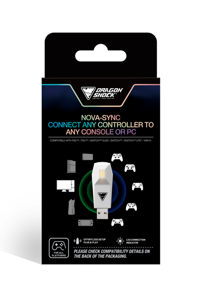 Picture showing the packaging of the DragonShock Nova Sync from the front