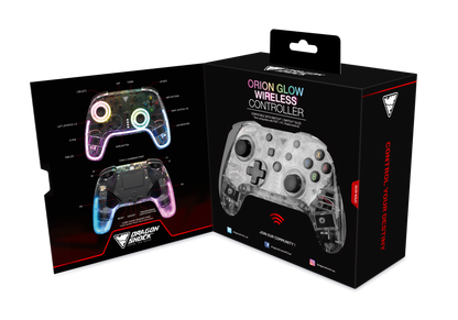 Picture showing the opened packaging of the DragonShock Orion Glow from the front 