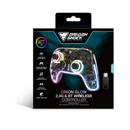 Picture showing the packaging of the DragonShock Orion Glow for PC from the front 