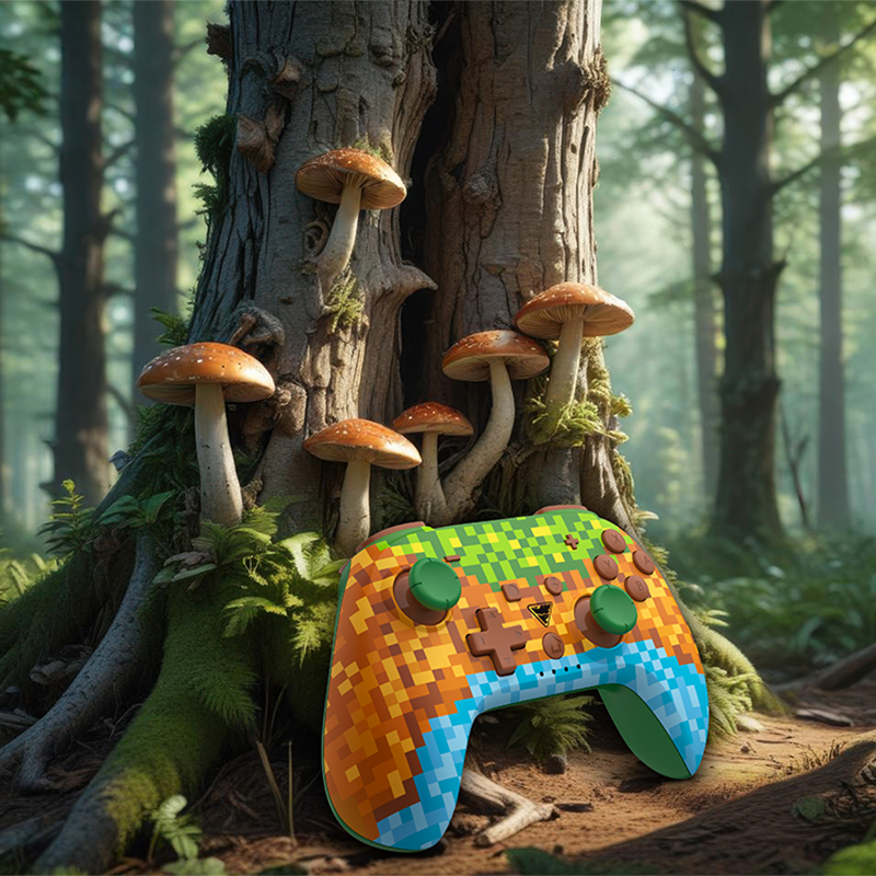 Image of a DragonShock PopTop Cube leaning against a tree in a forest