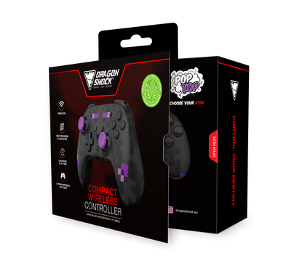 Picture showing the open packaging of the DragonShock Poptop black cube from the front 