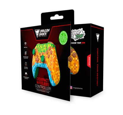 Picture showing the opened packaging of the DragonShock PopTop cube from the front