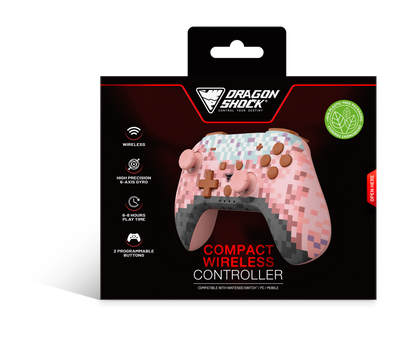 Picture showing the packaging of the DragonShock PopTop pink cube from the front