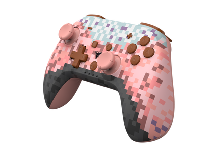 Picture showing the DragonShock PopTop pink cube from the front side