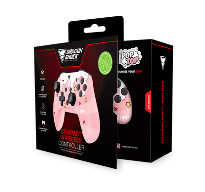 Picture showing the opened packaging of the DragonShock PopTop sweet pink from the front