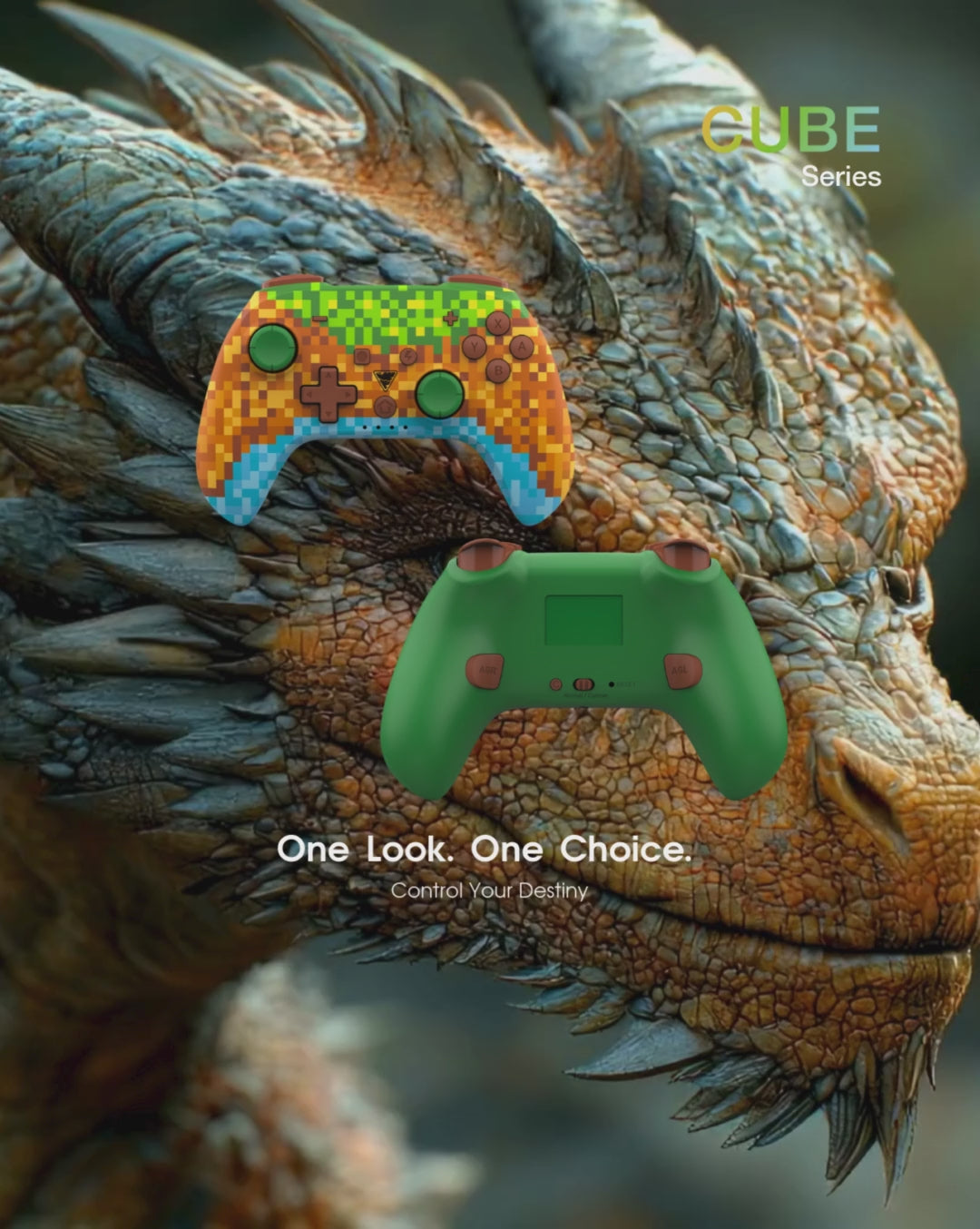 Load video: Video showing a dragon in the background with the poptop cube in the foreground seen from the front and back