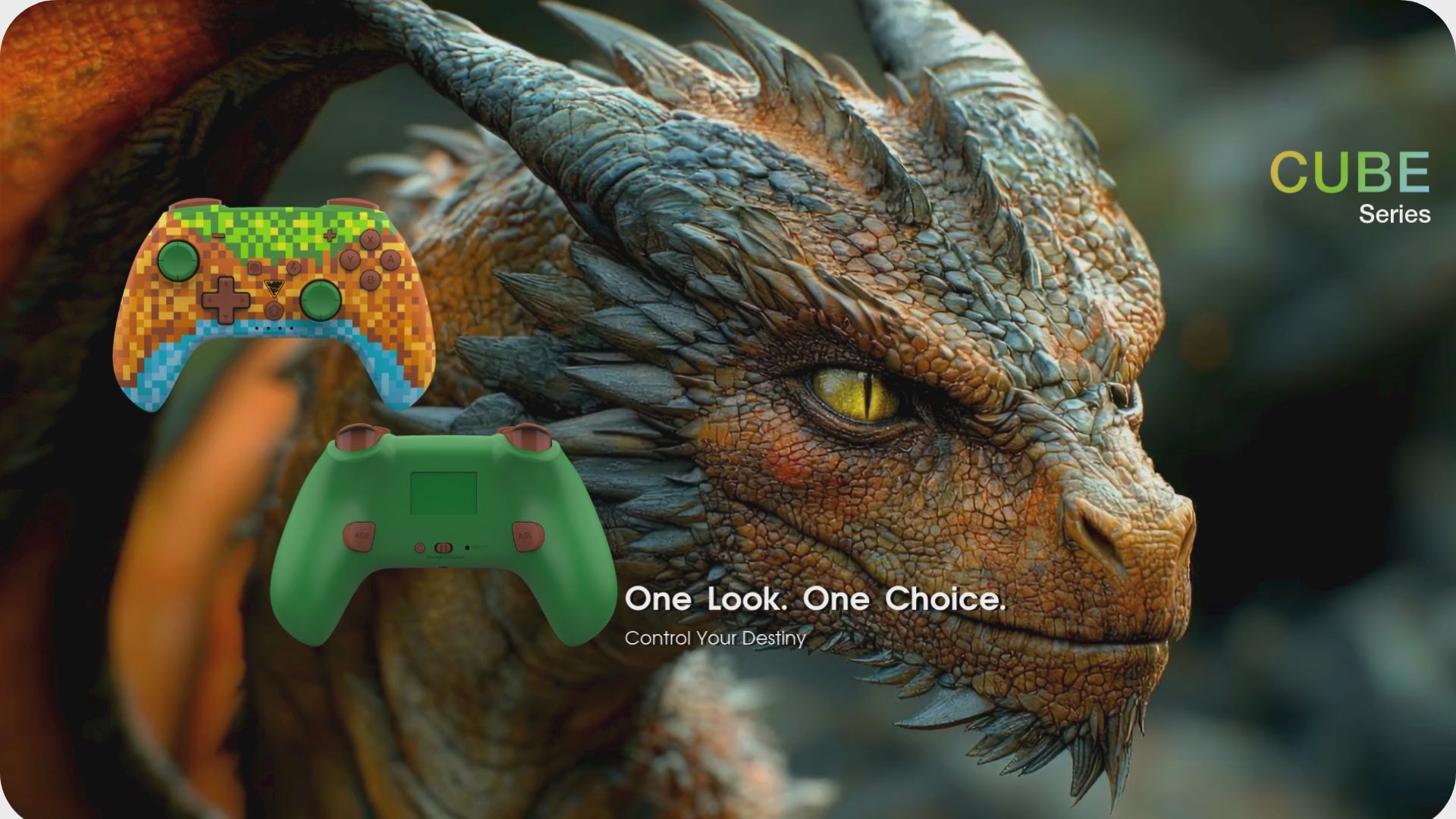 Load video: Video showing a dragon in the background with the poptop cube in the foreground seen from the front and back